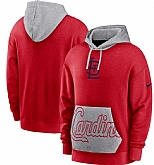 Men's St. Louis Cardinals Nike Red Gray Heritage Tri Blend Pullover Hoodie